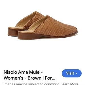 Nisolo Ama Woven Mule Brandy Leather Mules Slip On Sandals Shoes Size 9.5